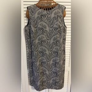 Austin Reed Vtg 90’s Sheath Paisley Mid Length Dress-Black/grey-Classic Design